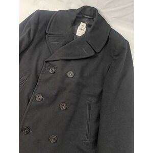DSCP Sterlingwear Of Boston Peacoat Mens 46 XXL Black Quarterdeck Wool Overcoat